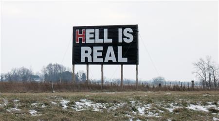 "Hell is Real" sign