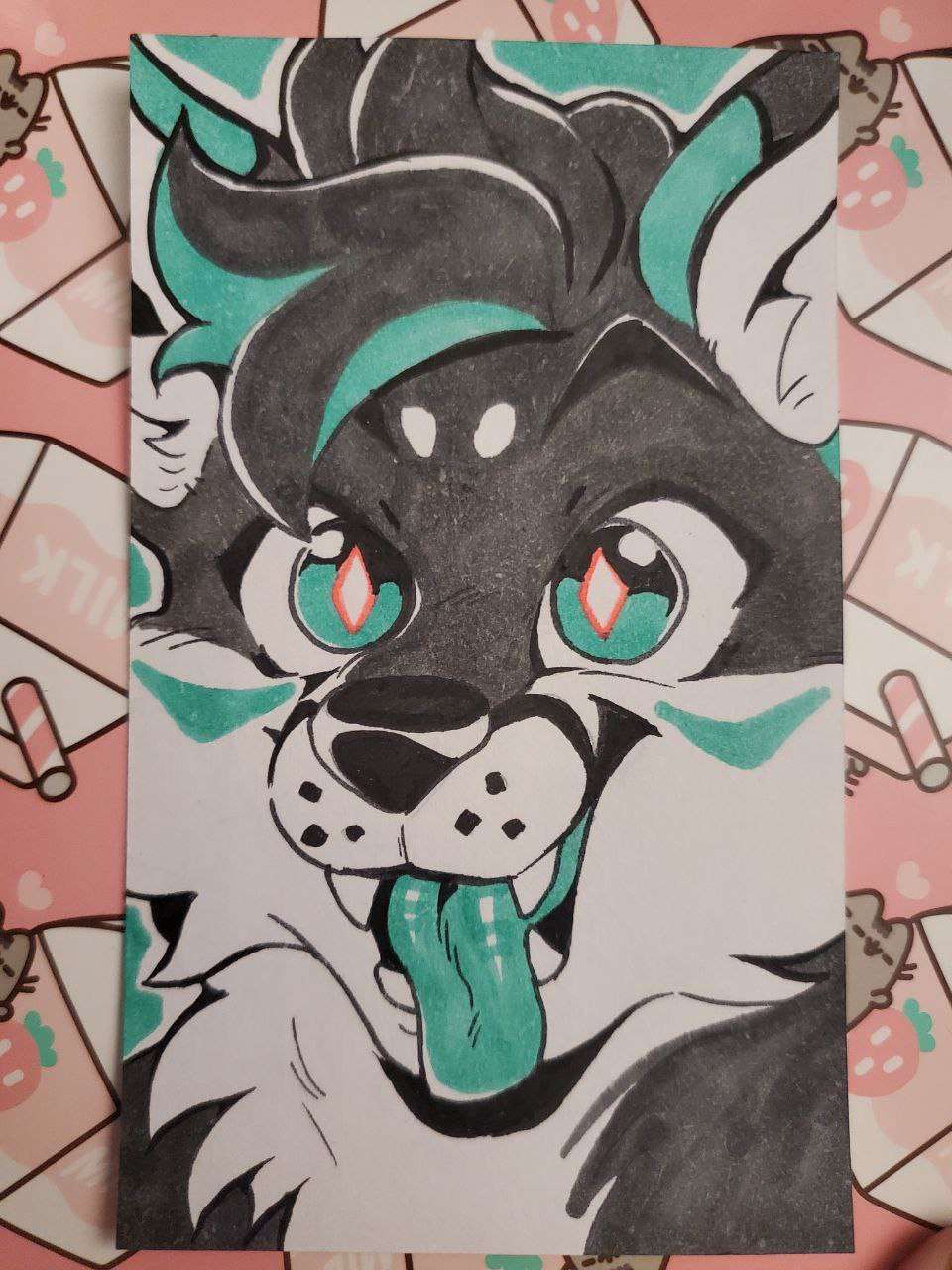 A headshot of my fursona Kyne.